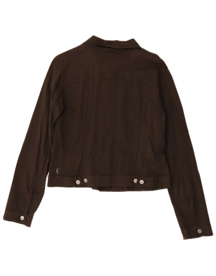 Les Copains Chaqueta Bomber Mujer IT 46 Grande Algodón Marrón