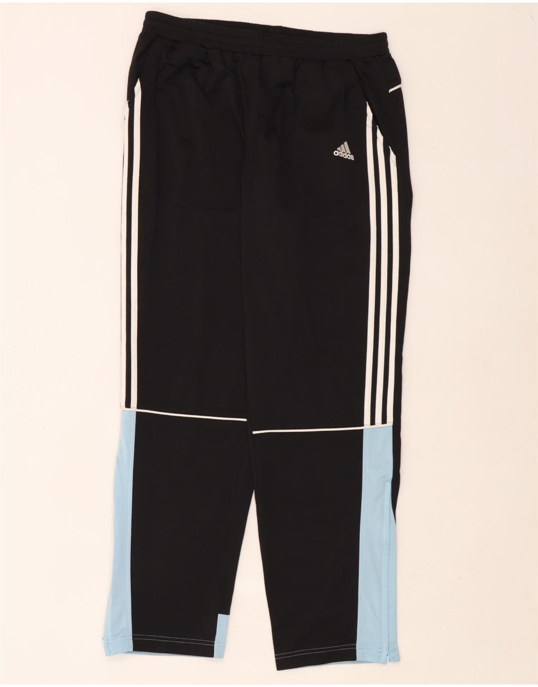 Adidas Pantalones de chándal para hombre UK 40/42 Medium Negro Colorblock Poliéster