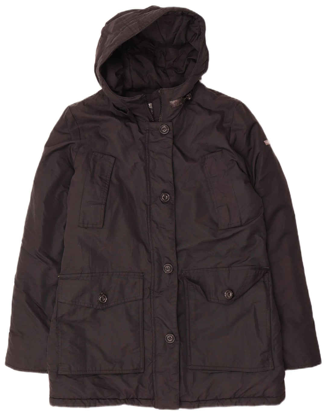 Brugi Chaqueta Acolchada Extragrande con Capucha para Mujer UK 10 Small Poliéster Negro