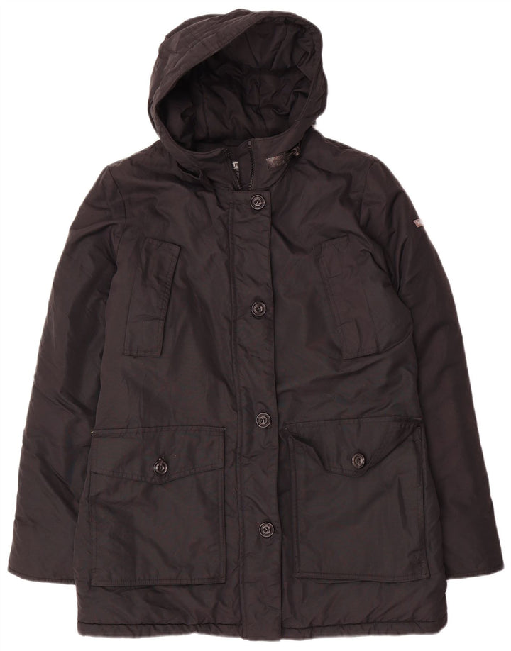 Brugi Chaqueta Acolchada Extragrande con Capucha para Mujer UK 10 Small Poliéster Negro