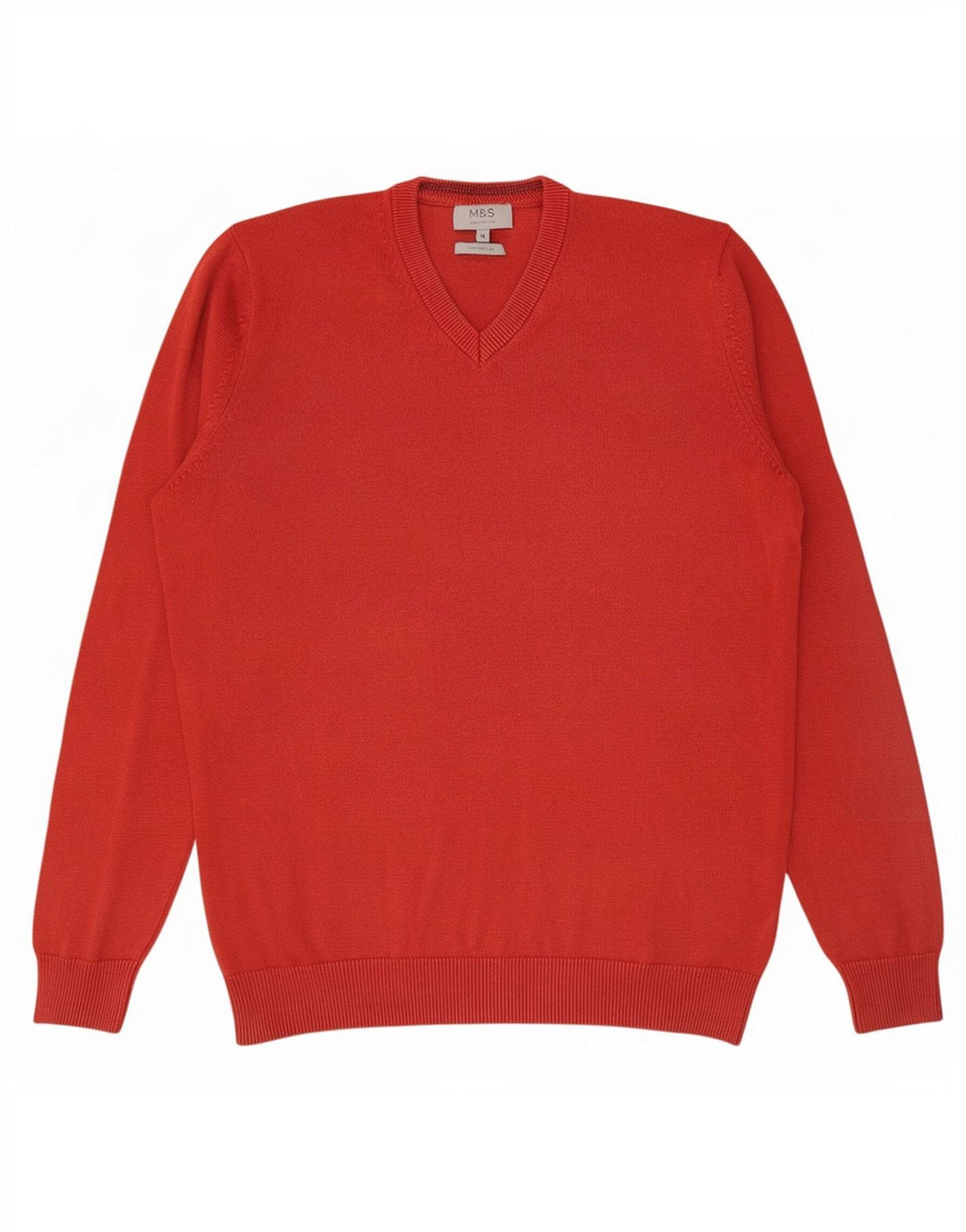 Marks & Spencer Suéter con cuello en V para hombre Algodón rojo medio