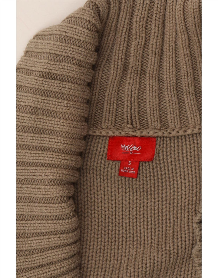 MOSSIMO Womens Crop Open Cardigan Sweater UK 10 Small Beige Cotton Vintage Mossimo and Second-Hand Mossimo from Messina Hembry 