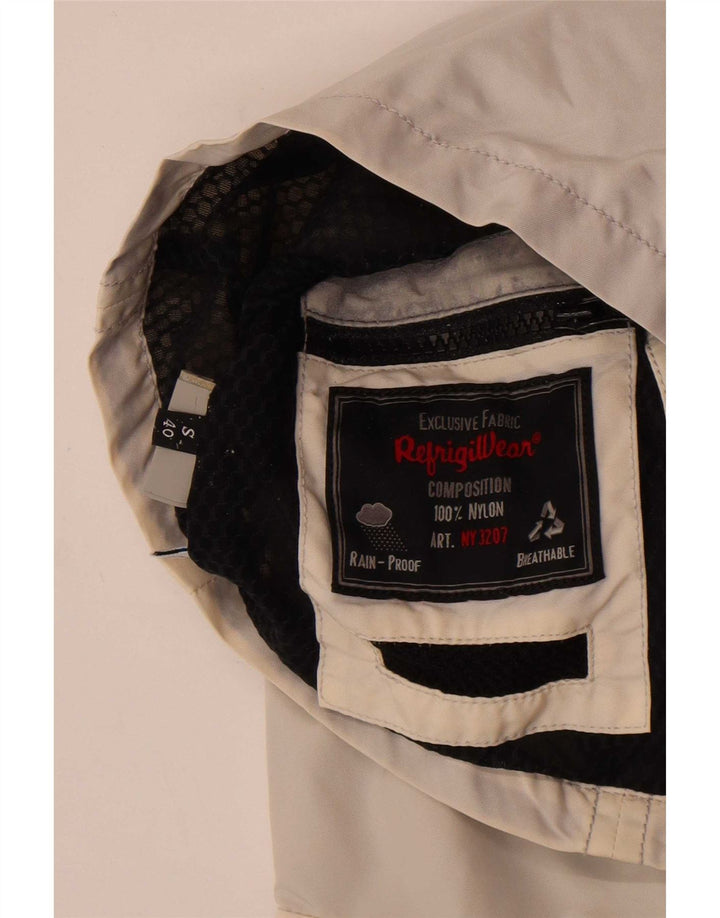 Refrigiwear Chaqueta impermeable para mujer UK 10 Small Off White Nylon
