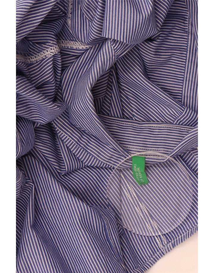 Camisa Benetton Hombre Azul Medio Raya diplomática