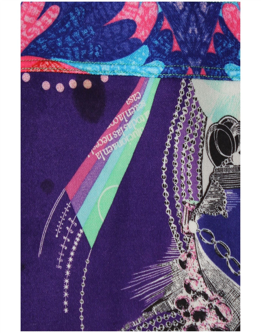 CUSTO BARCELONA Vestido acampanado con estampado abstracto para mujer UK 4 XS Púrpura