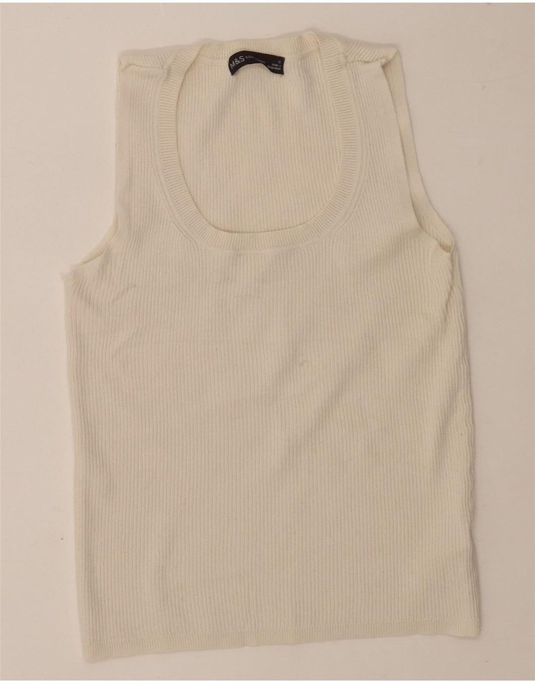 Marks & Spencer - Camiseta sin mangas para mujer, talla M, viscosa blanca