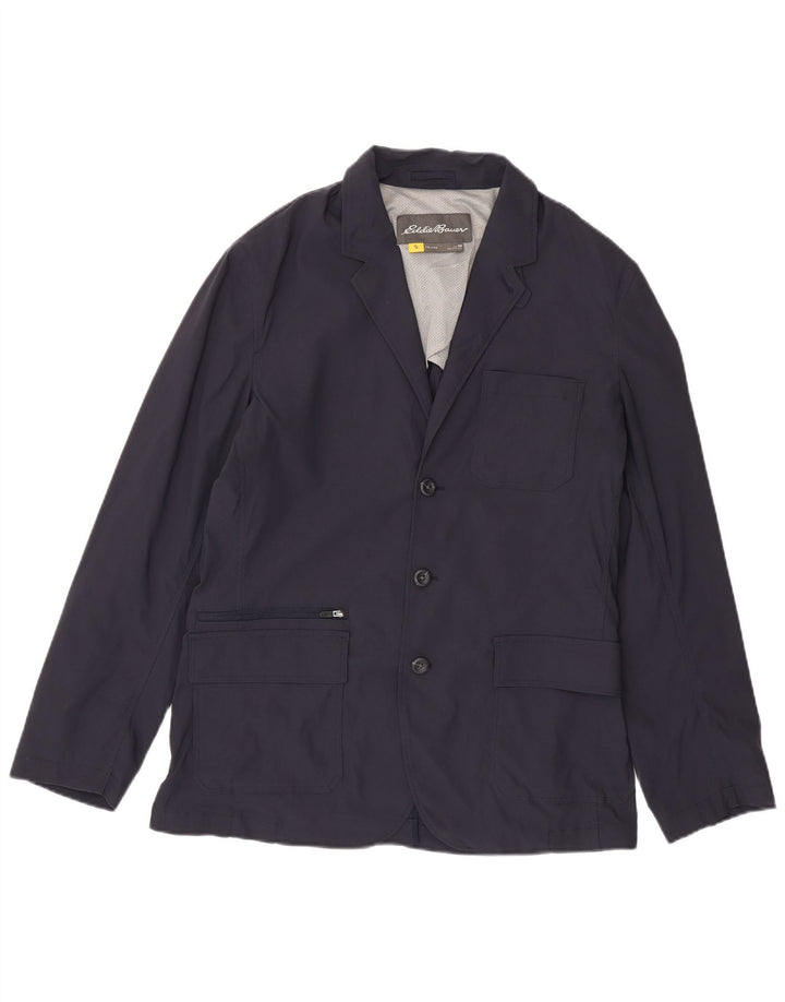 EDDIE BAUER Chaqueta tipo blazer de 3 botones para hombre UK 40 Large Nylon azul marino