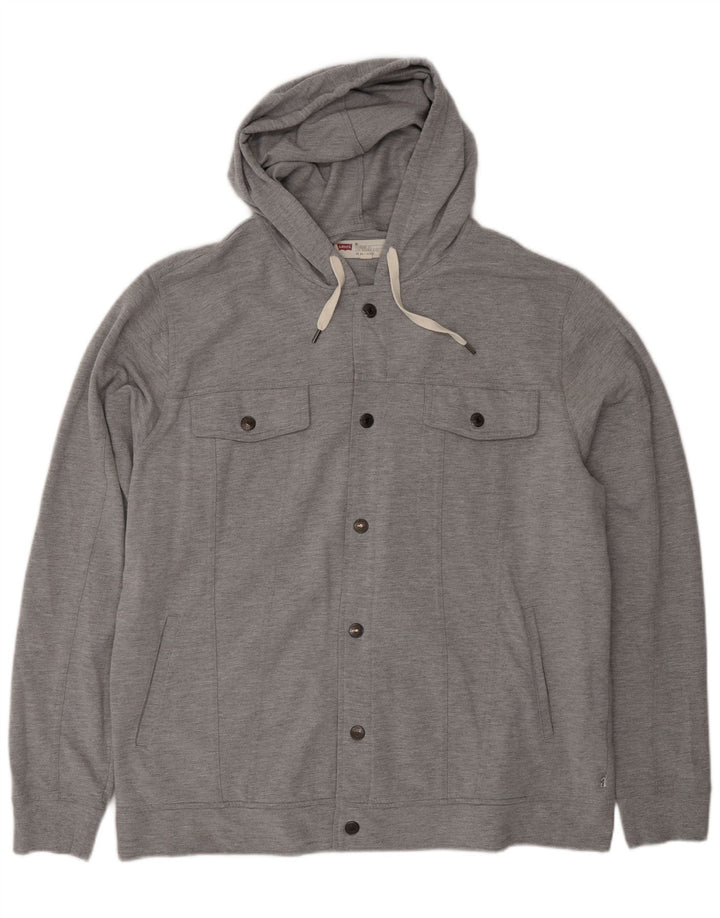 Levi's Chaqueta de chándal con capucha para hombre, talla 2XL, algodón gris