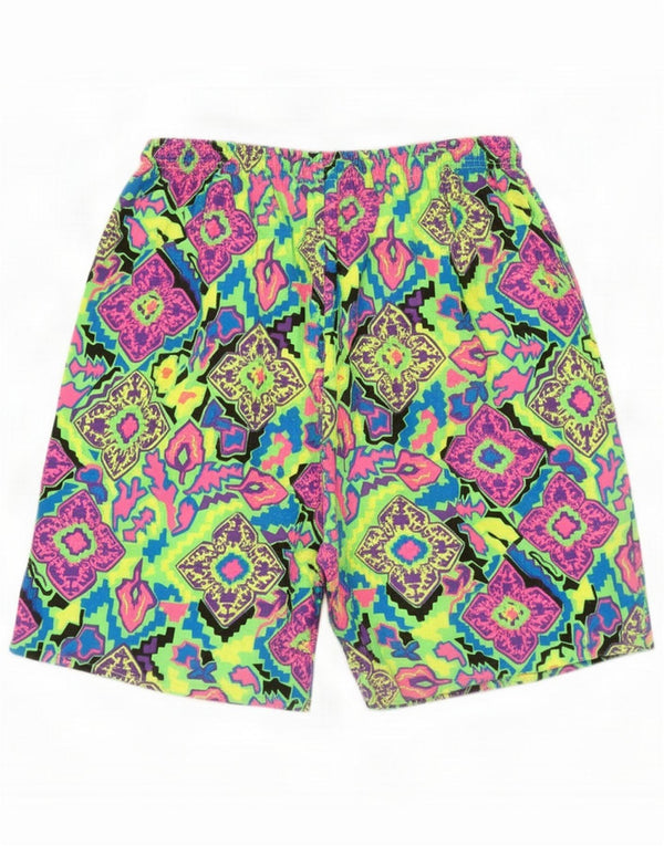 Pantalones cortos vintage para mujer UK 44 Grande Algodón geométrico multicolor