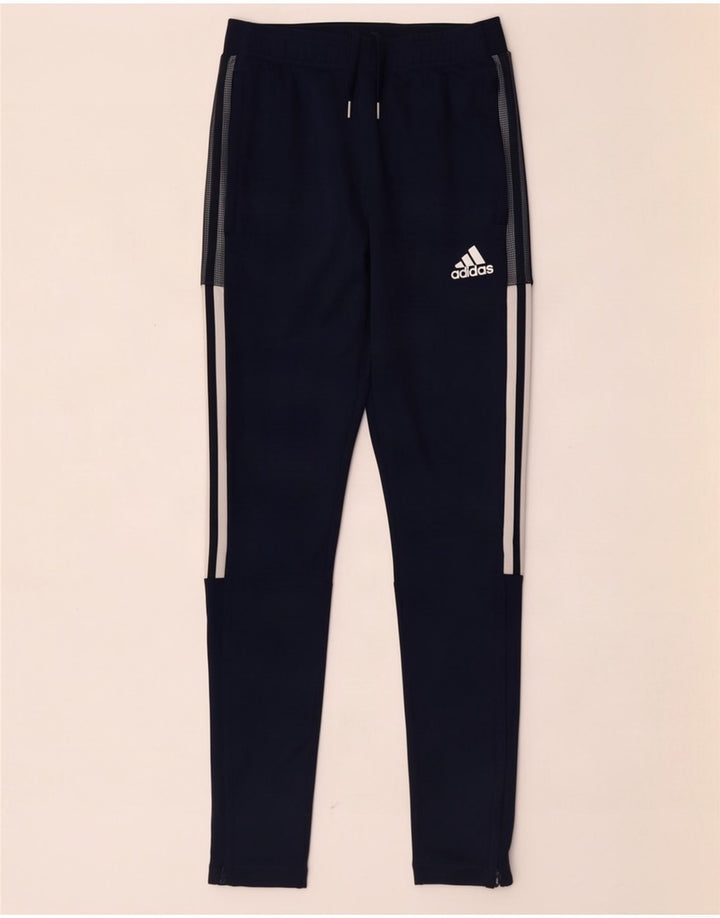Adidas Pantalones de chándal para mujer UK 10 Small Azul marino Poliéster