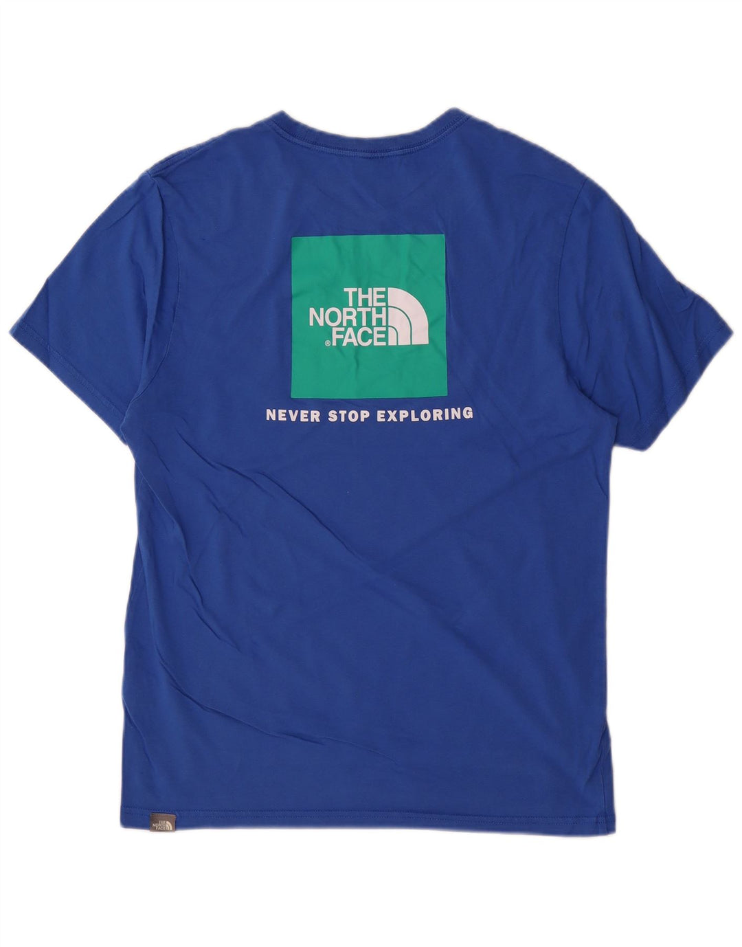 The North Face Hombre Camiseta Gráfica Top Algodón Azul Medio