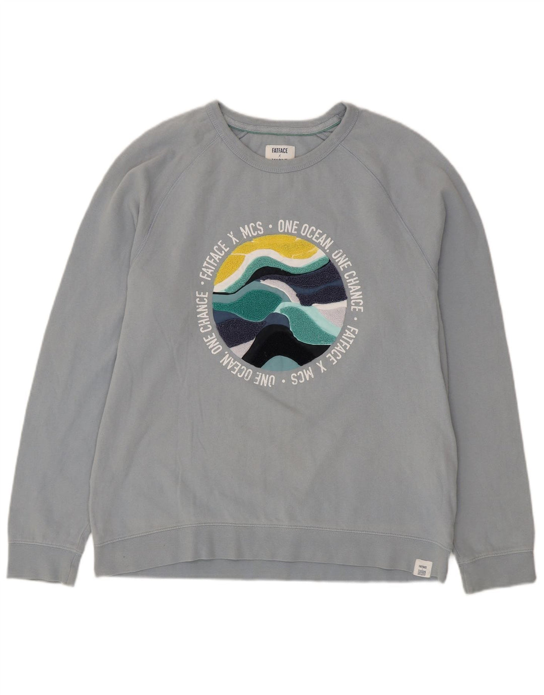 Sudadera con estampado gráfico de hombre Fat Face Jersey de algodón azul medio