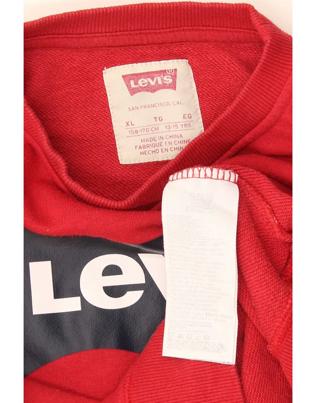 Levi's Sudadera estampada para niños 13-14 años XL Algodón rojo
