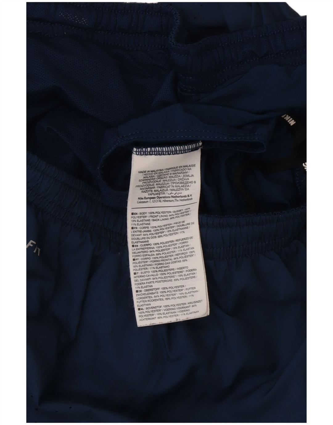 Nike Pantalones cortos deportivos de corte regular para hombre, color azul medio, poliéster deportivo