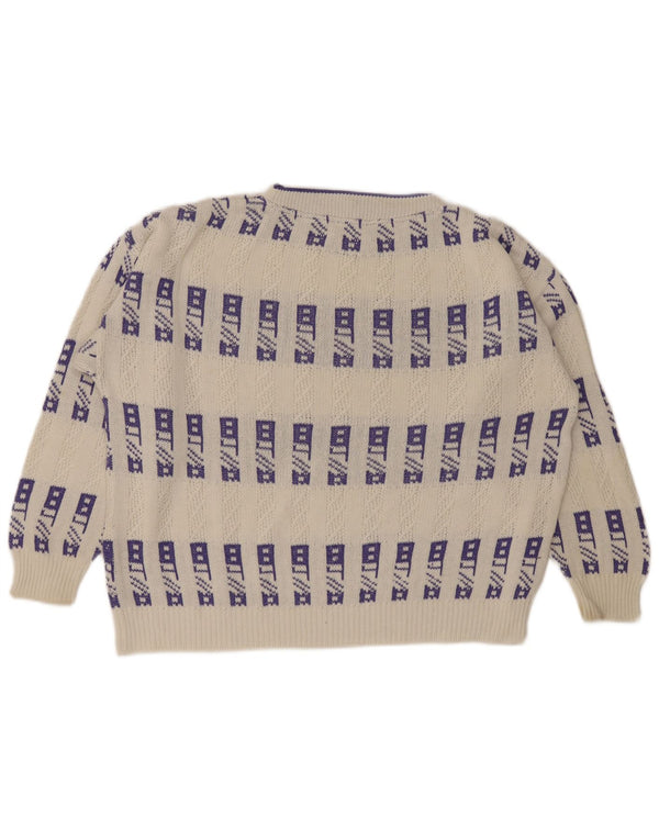 Eisbar Jersey De Cuello Redondo Hombre XL Blanco Geométrico