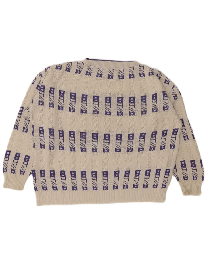 Eisbar Jersey De Cuello Redondo Hombre XL Blanco Geométrico
