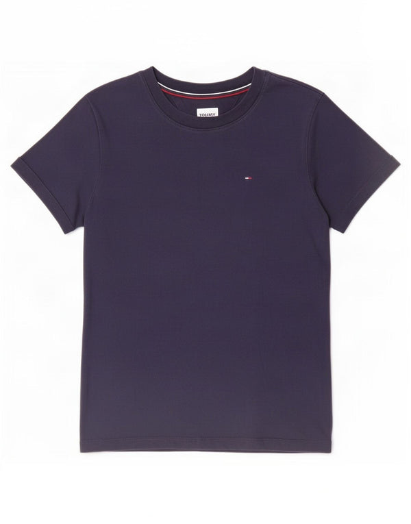 Tommy Hilfiger Camiseta para mujer Top UK 10 Small Azul marino Algodón