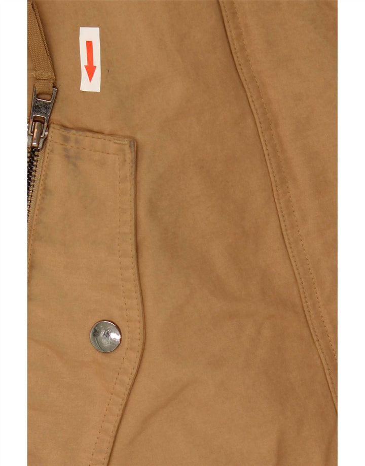 Zara Mujer Parka Con Capucha Chaqueta UK 6 XS Beige Poliéster