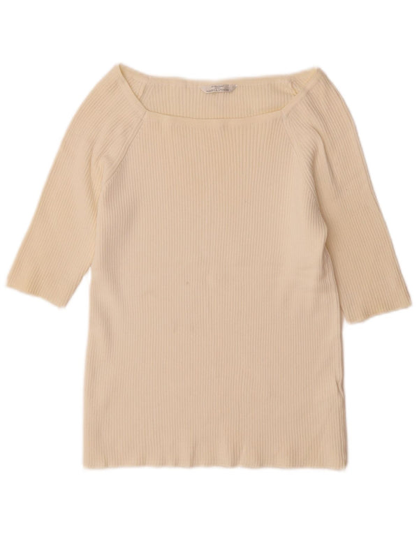 Marks & Spencer Suéter tipo jersey de manga 3/4 para mujer UK 44 Grande Blanco