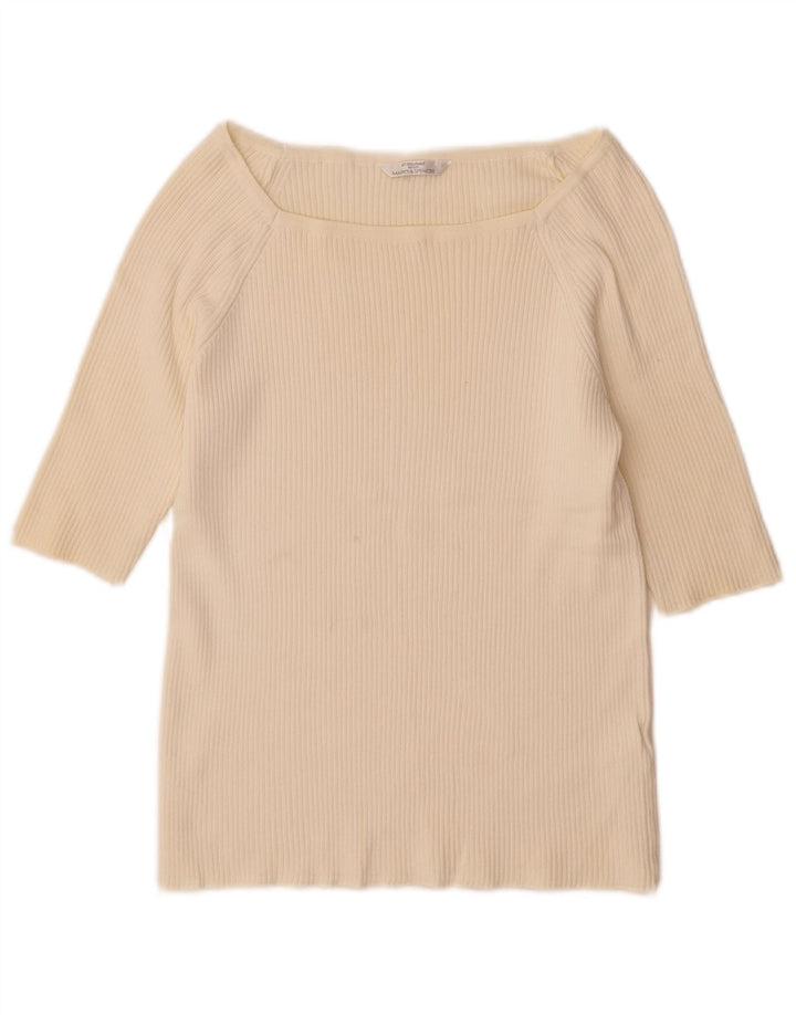 Marks & Spencer Suéter tipo jersey de manga 3/4 para mujer UK 44 Grande Blanco