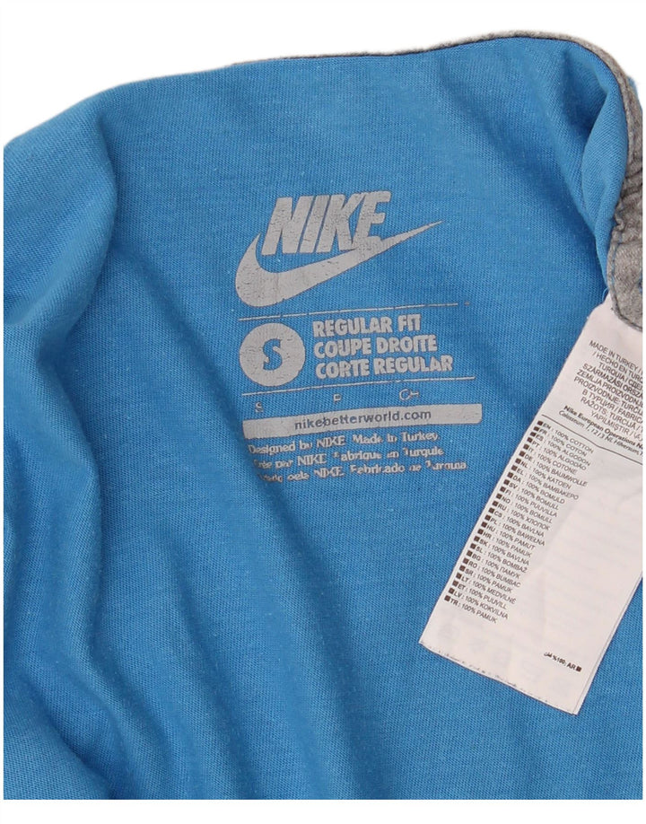 Nike Camiseta con gráfico de corte regular para hombre, talla pequeña, algodón azul