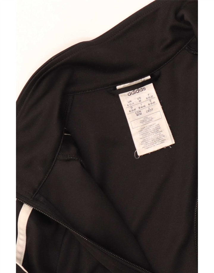 Adidas Mujer Chándal Top Chaqueta UK 12/14 Mediano Negro Poliéster