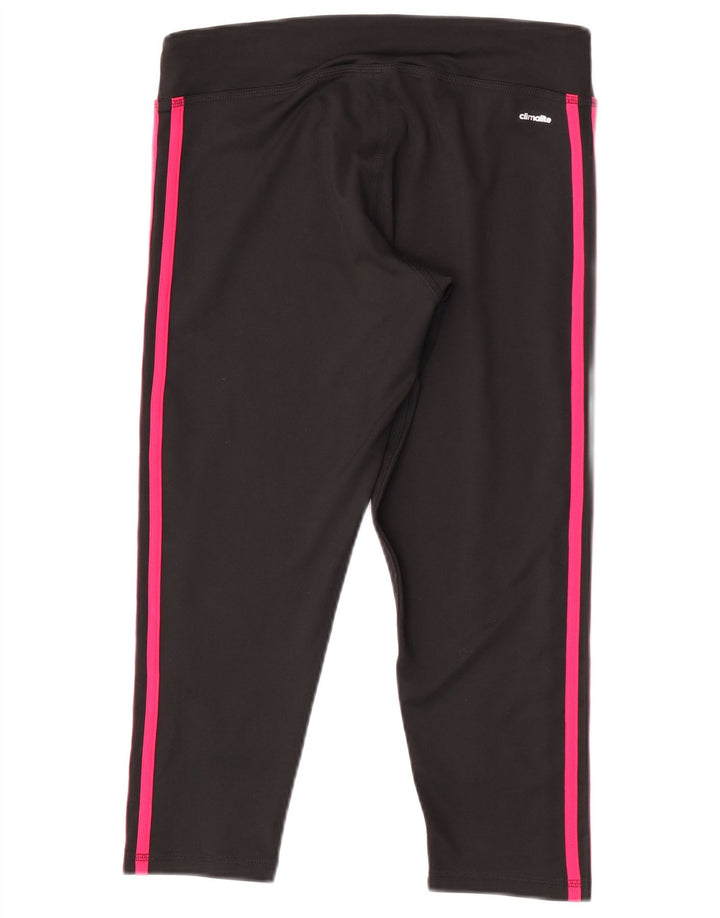 Adidas Mujer Climalite Capri Leggings Reino Unido 12/14 Mediano Negro Poliéster