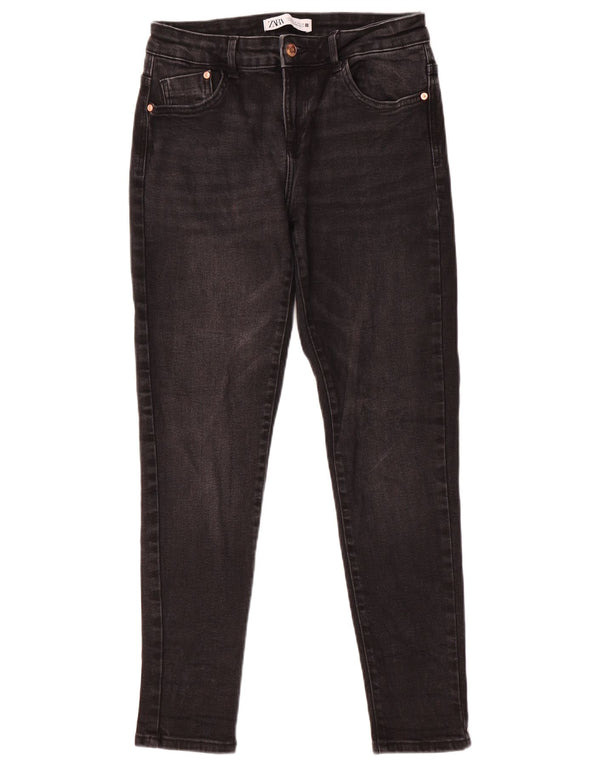 Zara Vaqueros Pitillo Mujer EU 40 Mediano W30 L28 Algodón Negro