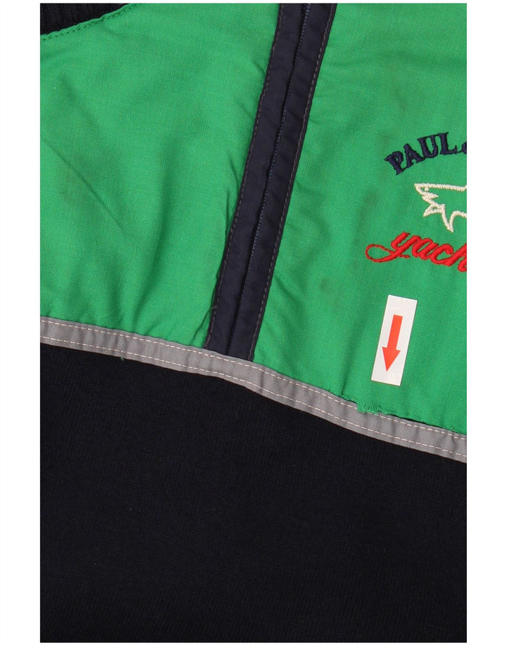 Paul & Shark Jersey con cuello y cremallera para hombre de lana virgen azul marino mediano