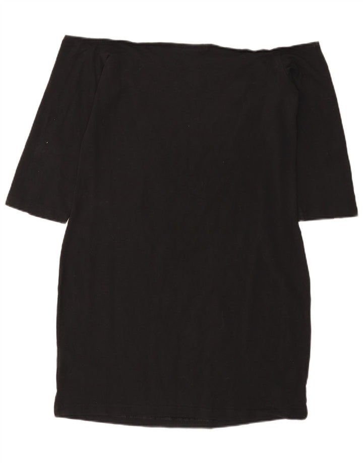 ADIDAS Vestido con hombros descubiertos para mujer UK 40 XL Algodón negro