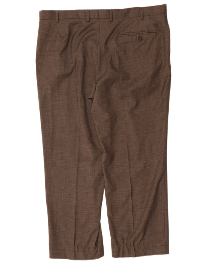 Marks & Spencer Pantalón de traje recto para hombre W38 L29 Lana marrón