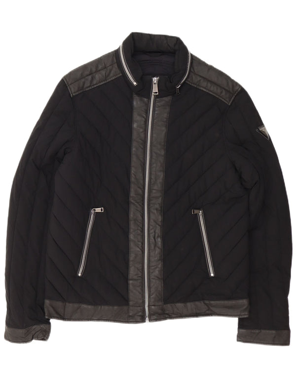 Guess Chaqueta Acolchada Hombre UK 42 XL Polietileno Negro