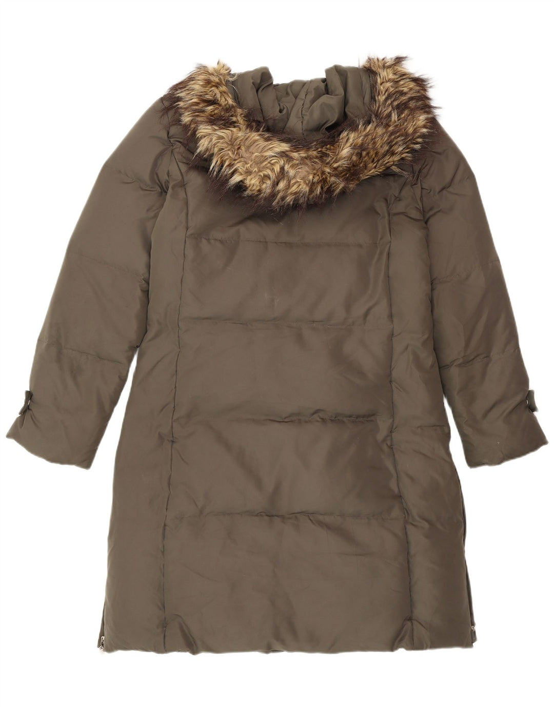 Michael Kors Abrigo acolchado con capucha para mujer UK 14 Mediano Caqui Poliéster Invierno