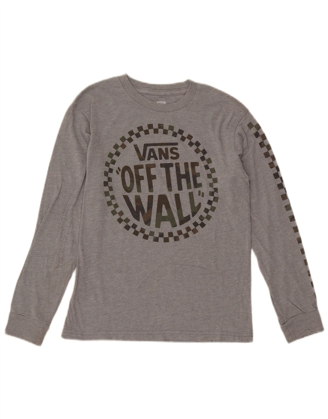 VANS Camiseta gráfica para mujer de manga larga UK 10 Small Grey Cotton