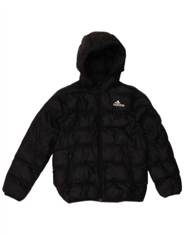 Adidas Chaqueta acolchada con capucha para niño 11-12 años Negro Poliéster