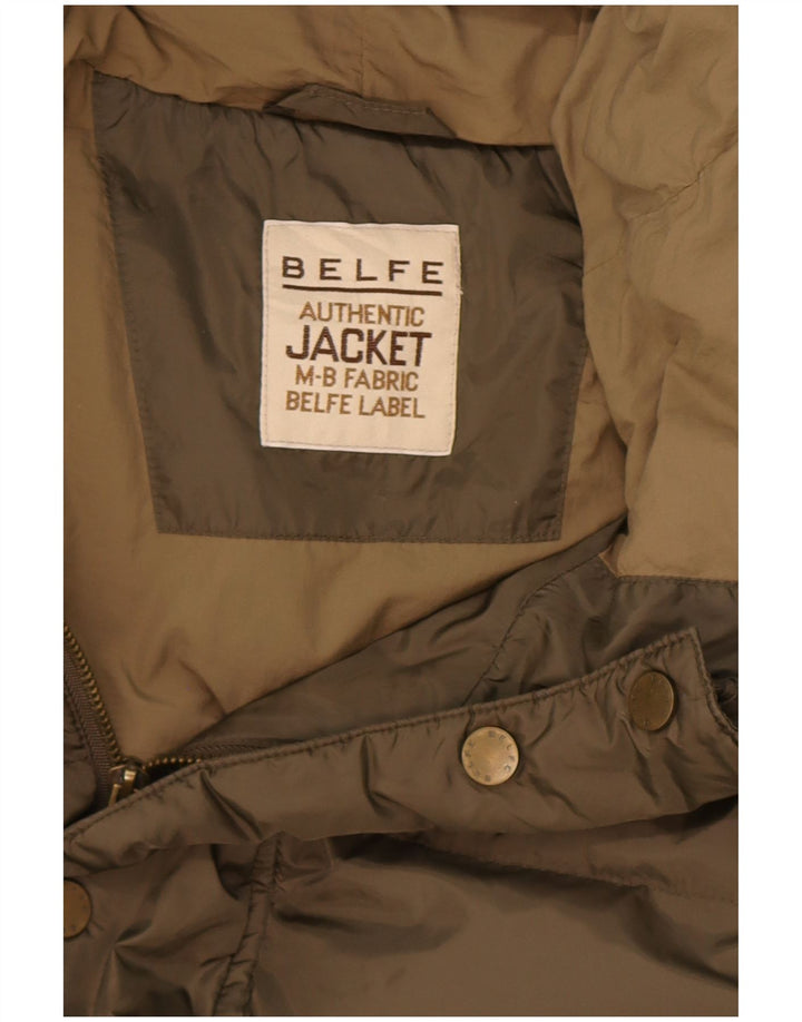 Belfe Chaqueta acolchada con capucha para hombre UK 44 2XL Poliamida caqui
