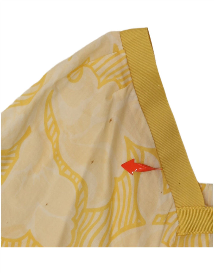 MOSSIMO Blusa corta para mujer Top UK 46 Algodón floral amarillo grande