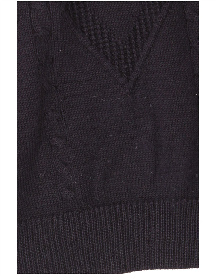 Navigare Suéter tipo jersey con cuello redondo para hombre, talla grande, azul marino, Argyle/Diamante