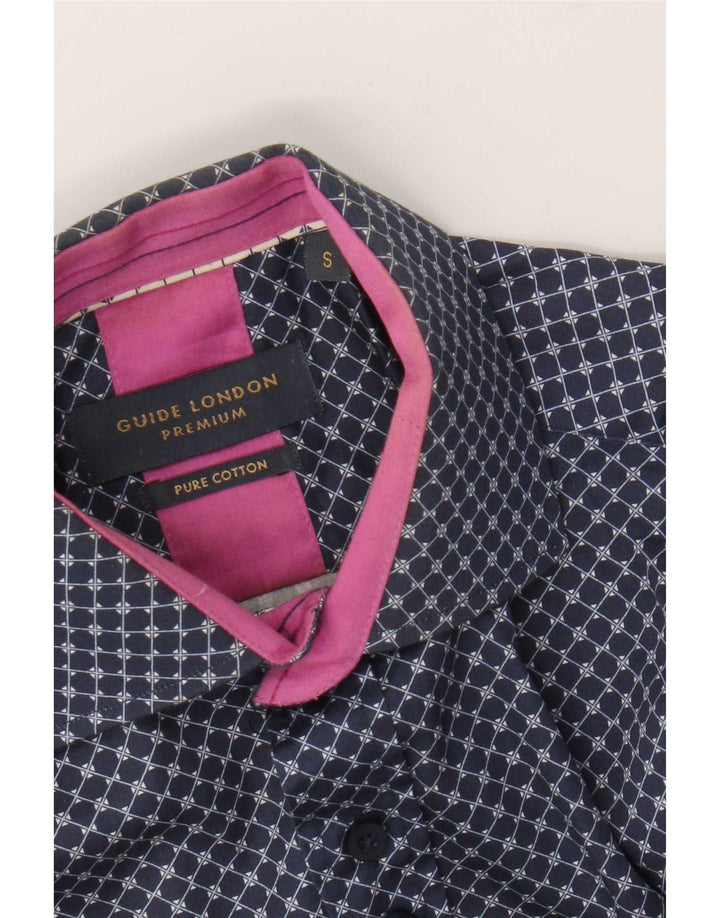 Camisa para hombre Guide London Small de algodón a cuadros azul marino
