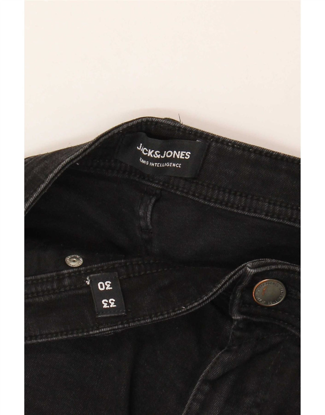 Jack & Jones Hombre GLENN Slim Jeans W33 L30 Algodón Negro