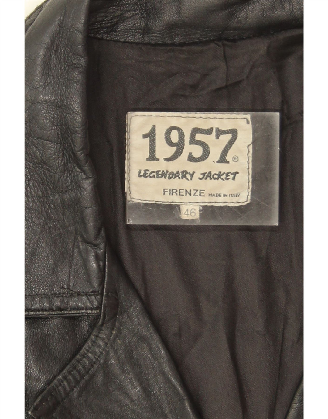 Chaqueta legendaria 1957 Chaqueta de cuero para mujer IT 46 Cuero negro grande