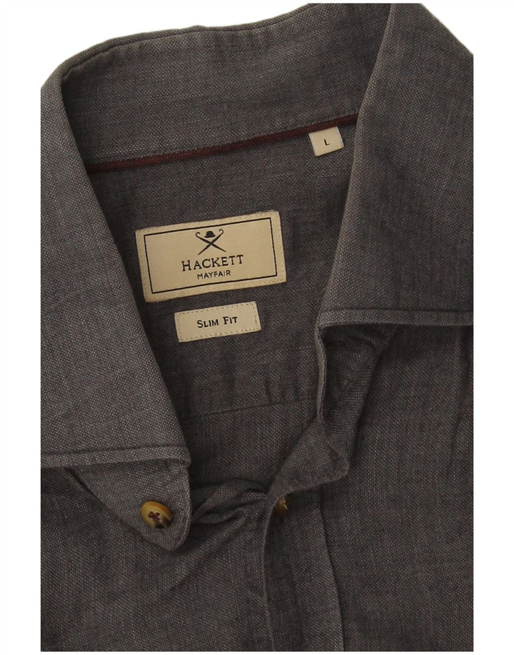 Hackett Camisa Slim Fit Para Hombre De Algodón Gris Grande