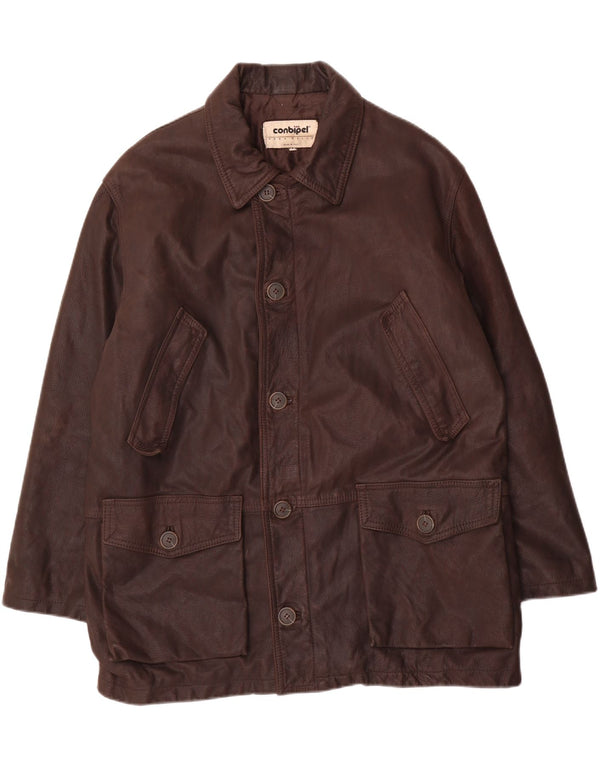 CONBIPEL Chaqueta de cuero para hombre UK 42 XL Cuero marrón