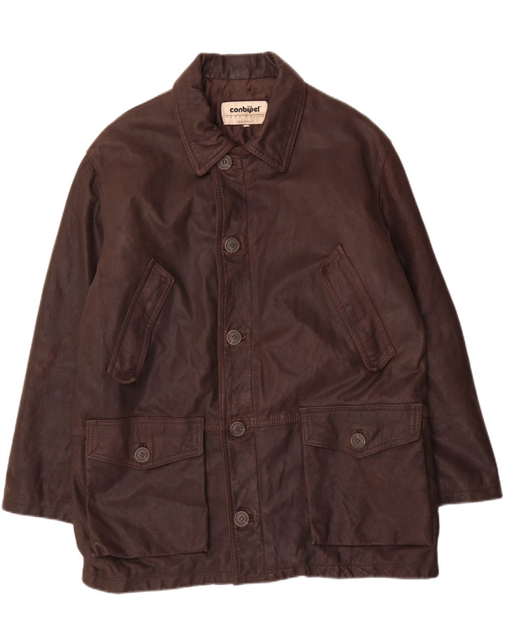 CONBIPEL Chaqueta de cuero para hombre UK 42 XL Cuero marrón