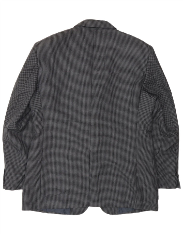 Farah Chaqueta tipo blazer de 2 botones para hombre UK 40 Large Lana de pata de gallo azul marino