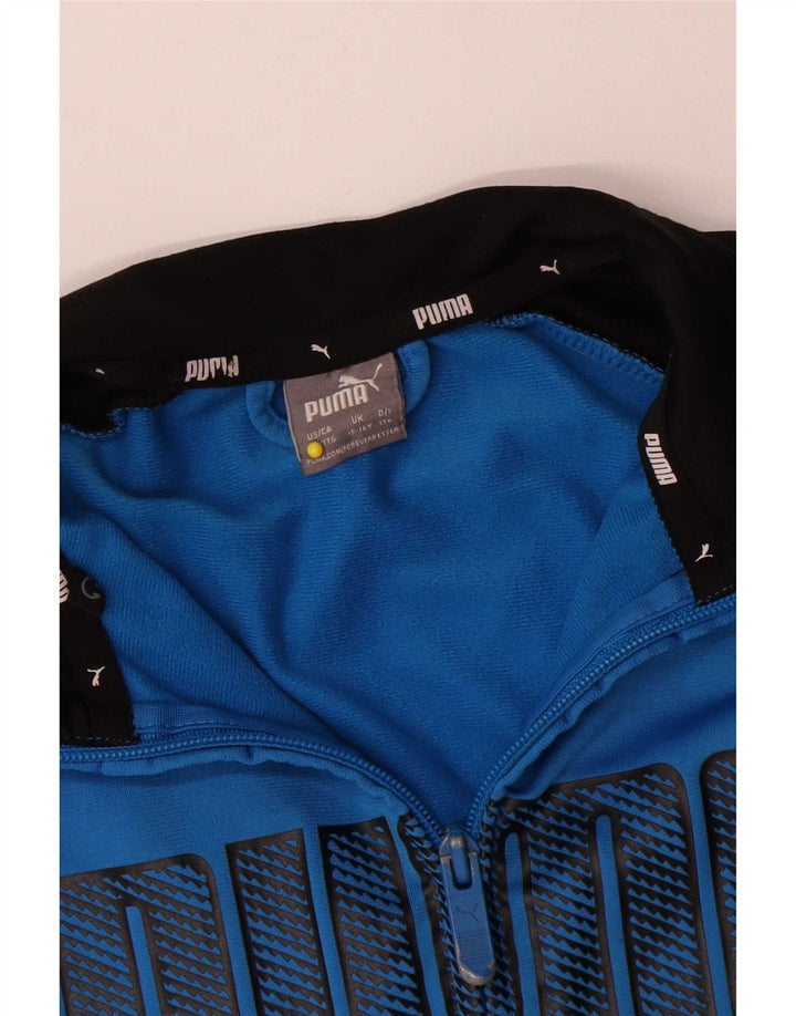 Puma - Chaqueta de chándal con gráfico para niños, 15-16 años, color azul