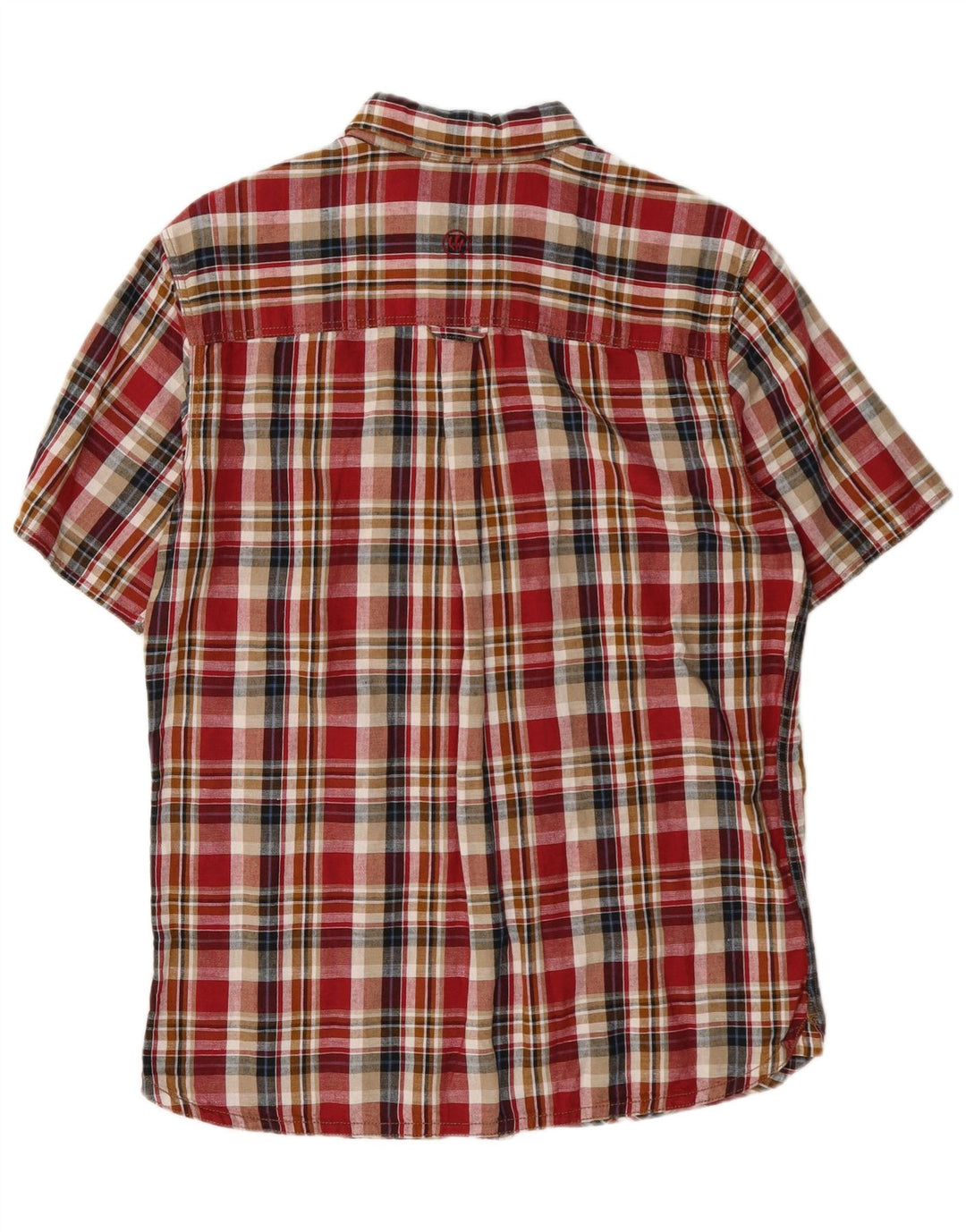 Camisa de manga corta para hombre Fat Face Small Red Checks de algodón