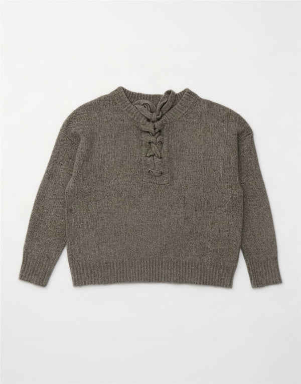 Zara Suéter De Cuello Redondo De Gran Tamaño para Mujer Reino Unido 10 Pequeño Acrílico Gris