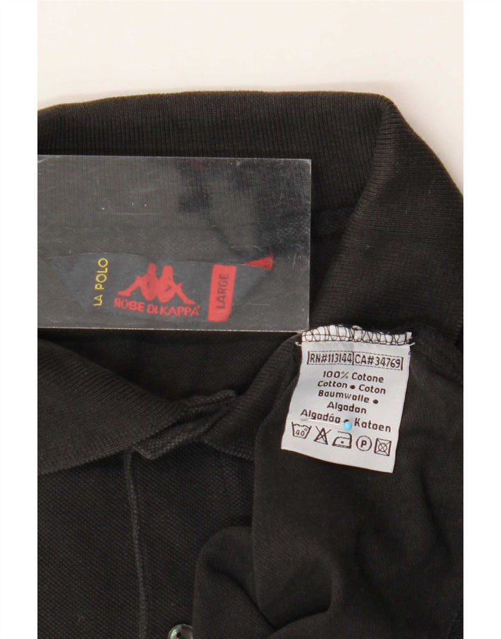 Kappa Polo Hombre Grande Algodón Negro