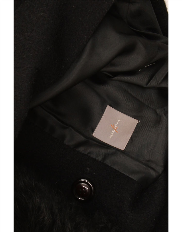 Vintage mujer 1 botón Blazer chaqueta Reino Unido 14 medio negro